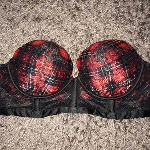 34C Victoria’s Secret Strapless Plaid Push Up Bra